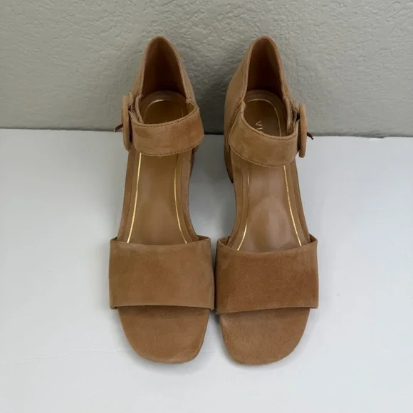 Vionic Women’s Chardonnay Suede Leather Heels Sandals Size 9.5 - Picture 2 of 11